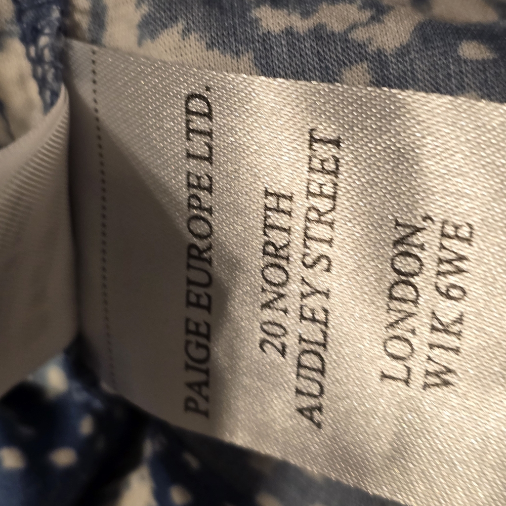 PAIGE Womens Blue and White Ruched Sailor Collar Blouse - Picture 8 of 8